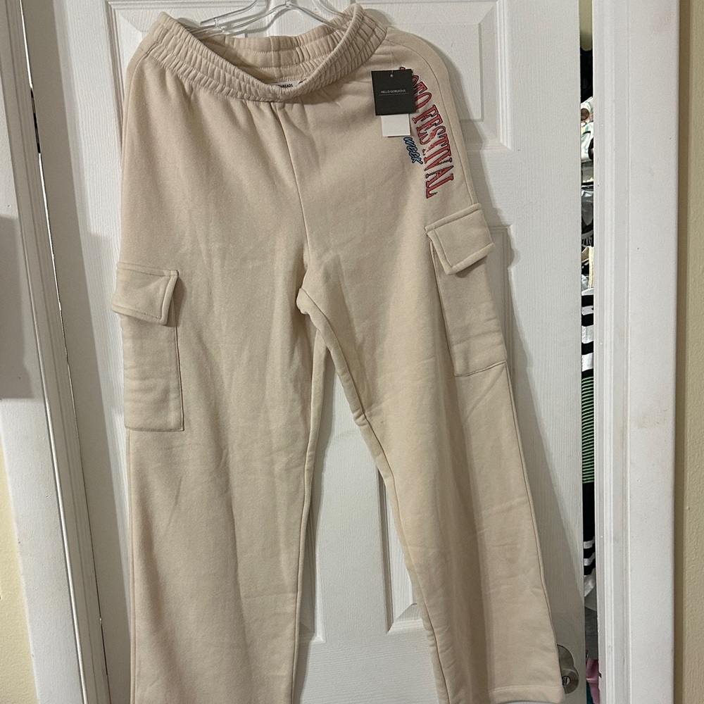Grayson Threads Cream Wide Leg Pants